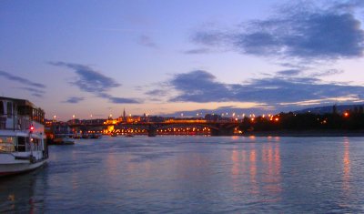 Budepest, Danube River view from the Ship, Fortuna.